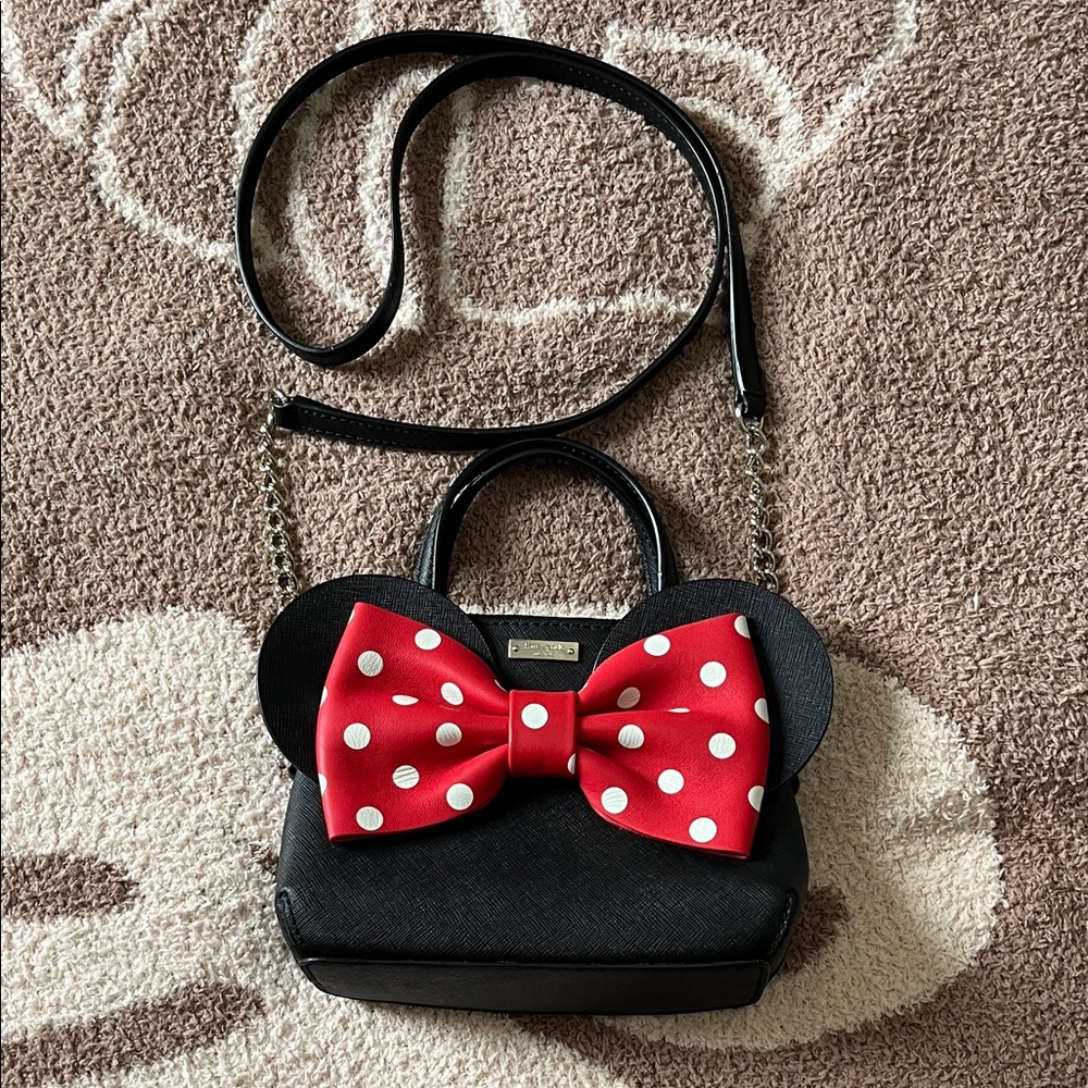 Kate Spade & Disney collaboration Black and Red Polka Dot Bow Handbag